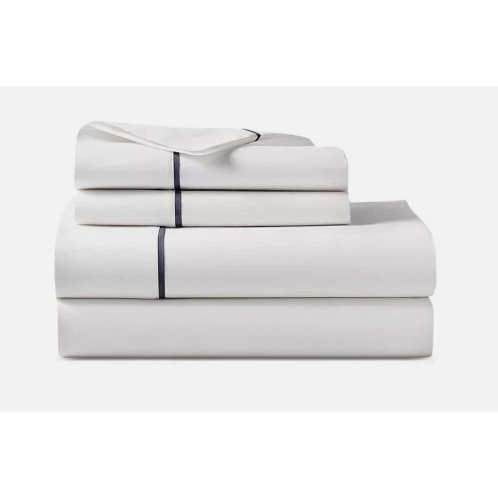 NEW Ralph Lauren Organic Cotton Percale Palmer King Pillowcases (2), Loft Gray - Picture 2 of 4